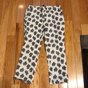 Black and White Flower Dress Pants